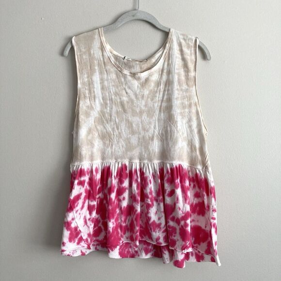Free People Womens Tie Dye Anytime Hot Hibiscus Combo Tank Top Size Small - Picture 1 of 8